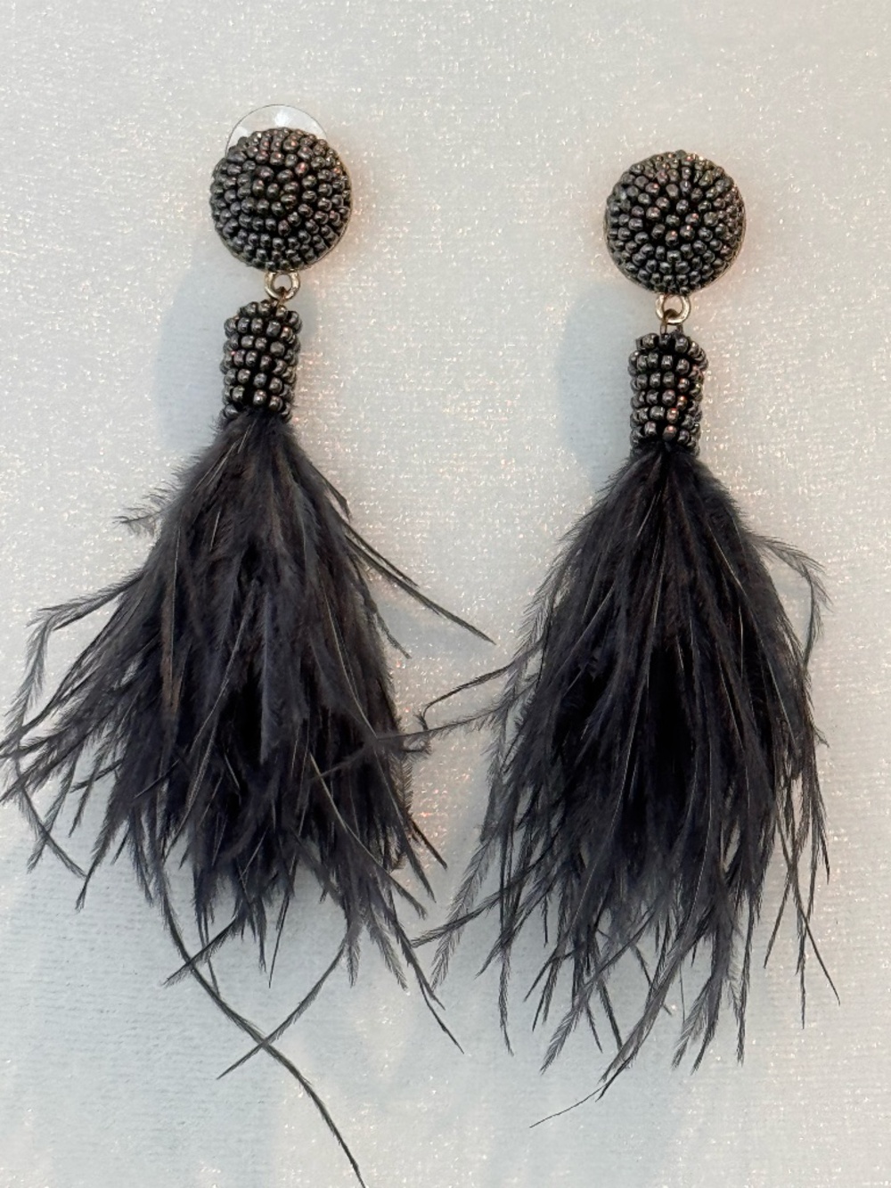Grey Feather Earrings